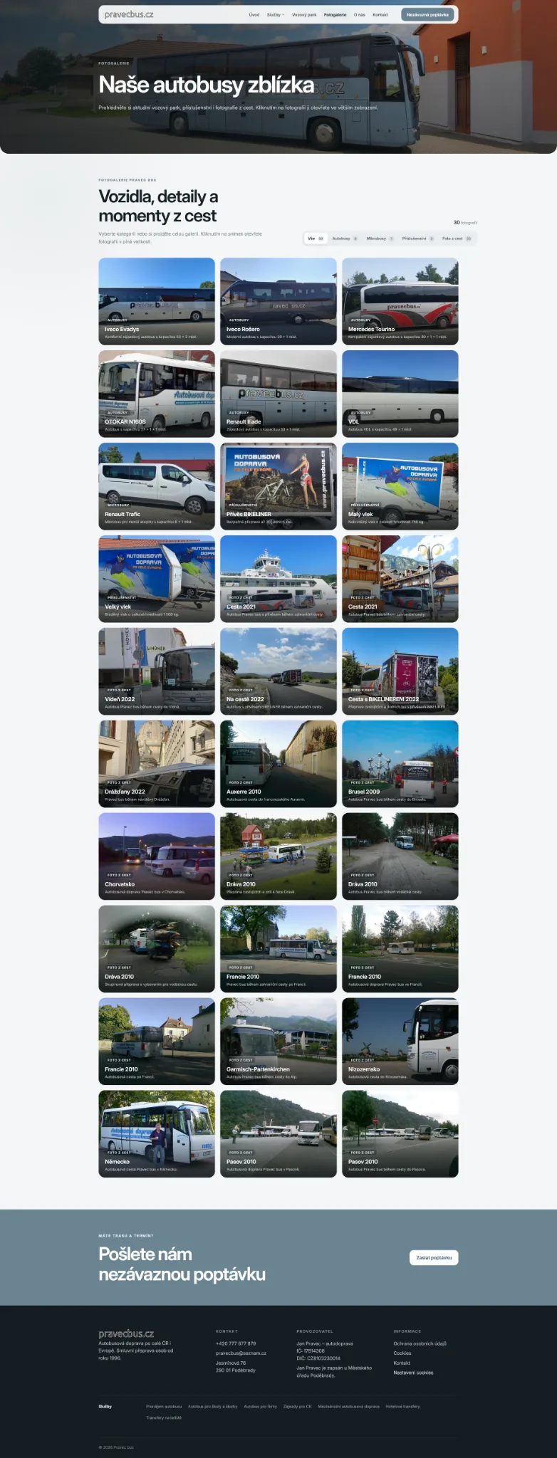 Nová fotogalerie Pravecbus.cz s přehledem autobusů a fotografiemi z cest