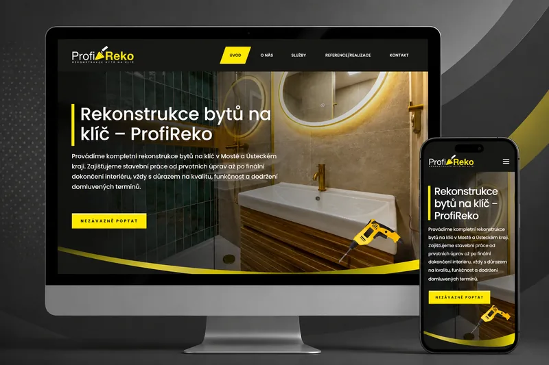 Reference ProfiReko – responzivní web na desktopu a mobilu